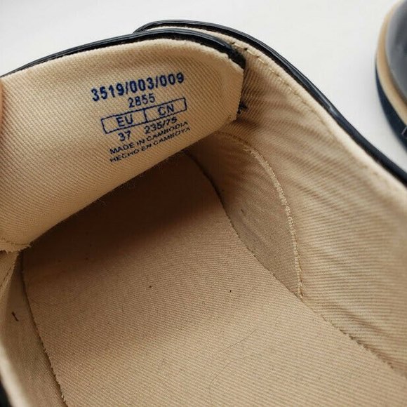 ZARA Kids Black Blue PATENT FINISH CUT OUT BLUCHERS Derby Shoes Size 6.5 - Picture 8 of 8